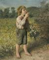 HENRY G. PLUMB. Four oil paintings of boys.